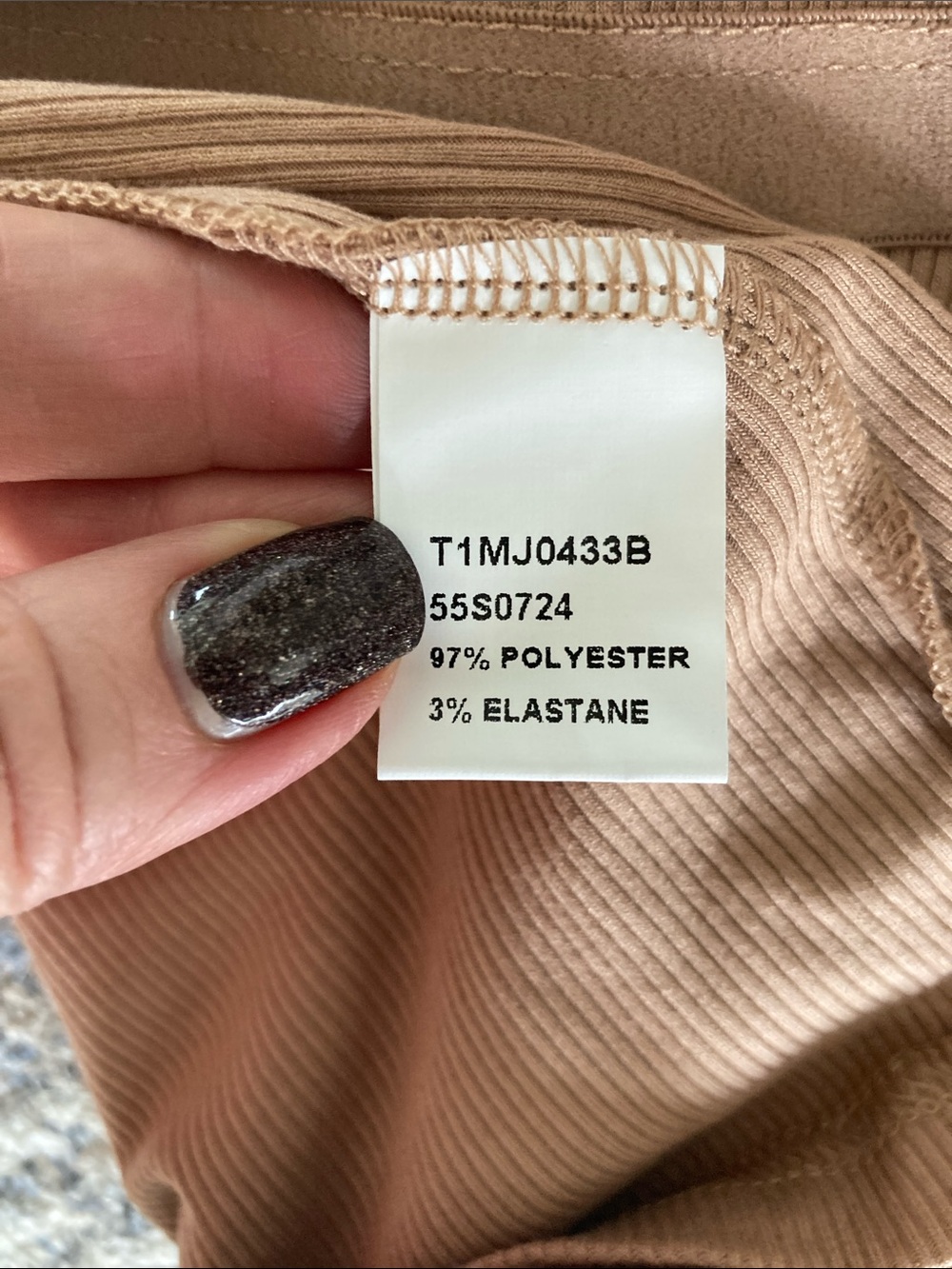 chic Ribbed Tank Top in Taupe - Picture 5 of 5